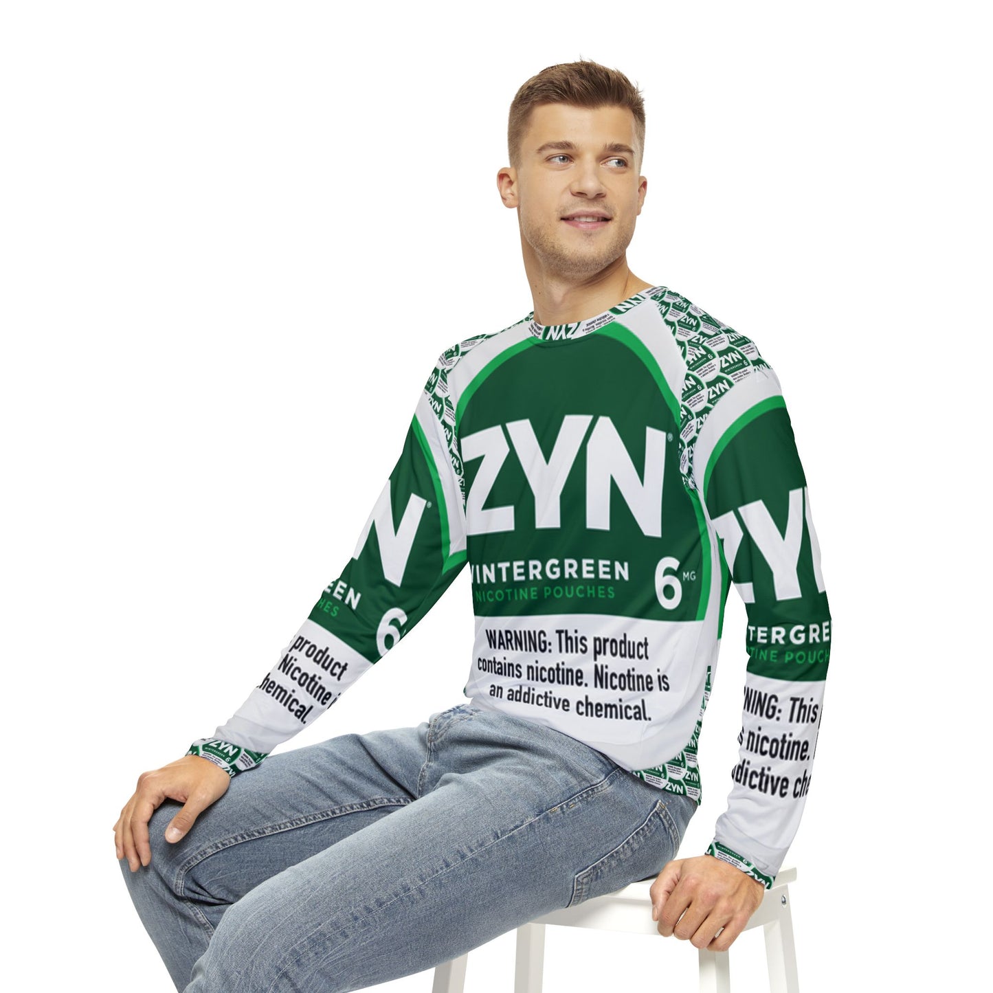 ZYN Wintergreen All-Over Print Long Sleeve Shirt | Unofficial Zyn Apparel