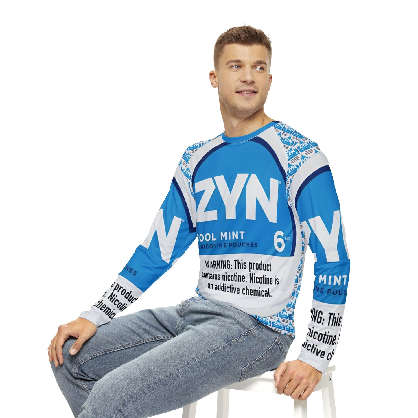 ZYN Cool Mint All-Over Print Long Sleeve Shirt | Unofficial Zyn Apparel