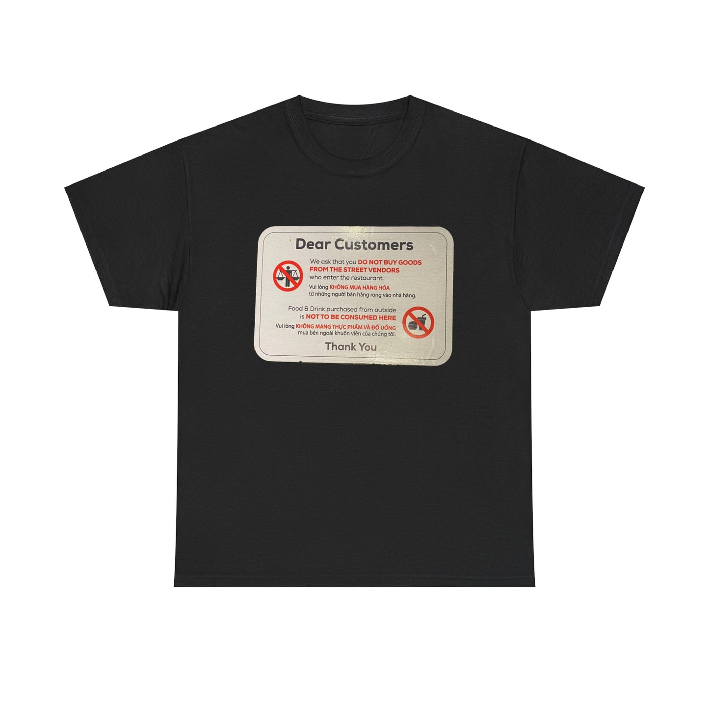 Dear Customers: Do Not Buy from Street Vendors T-Shirt | Funny Travel Warning Tee | Vietnam Market Sign Shirt | Tourist Advisory Graphic | Travel Humor Apparel