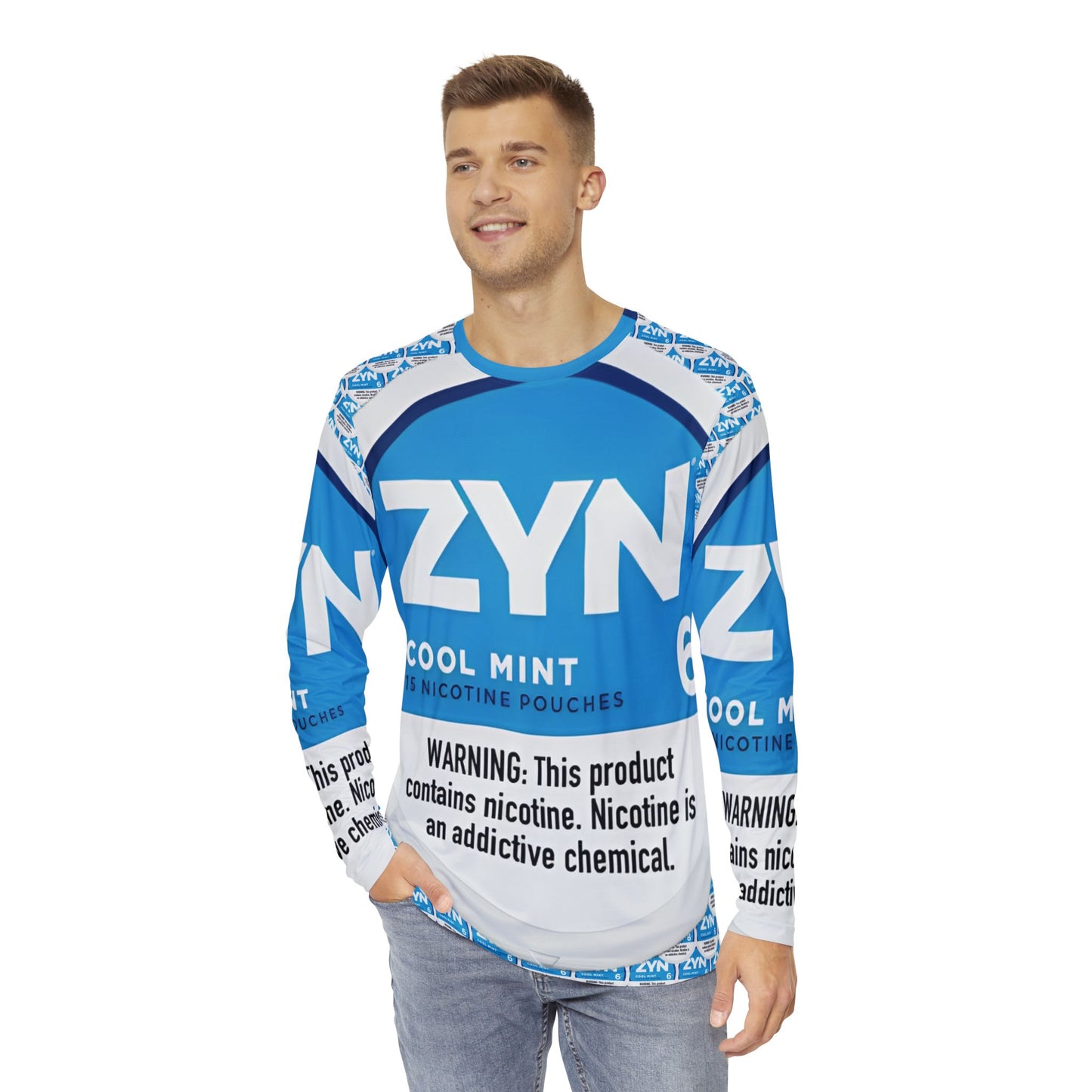 ZYN Cool Mint All-Over Print Long Sleeve Shirt | Unofficial Zyn Apparel