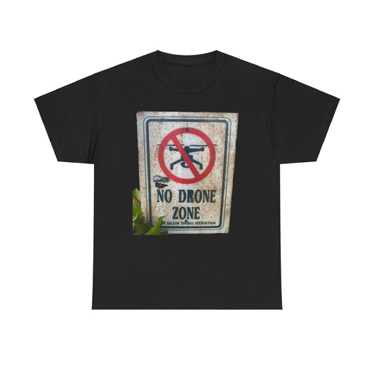 No Drone Zone Bali T-Shirt | Indonesia Drone Prohibited Sign Tee | Bali Travel Warning Shirt | Drone-Free Zone Graphic | Funny Tourist Apparel